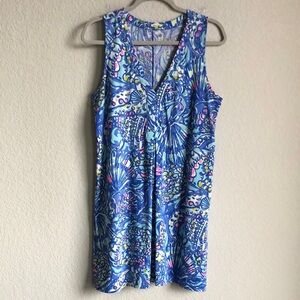 Lilly Pulitzer Amina Swing Tunic Dress Blue Medium 24581